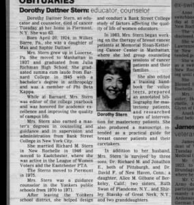 Obituary for Dorothy Dattner Dattner