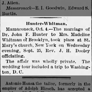 Marriage of Hunter / Whitman